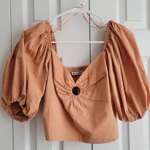 Abercrombie puff sleeve crop top